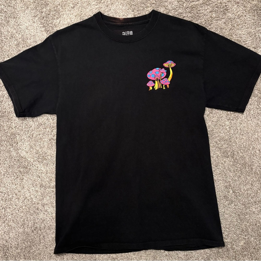 aLab Magic Mushroom Wizard Psychedelic Black TShirt Size Medium